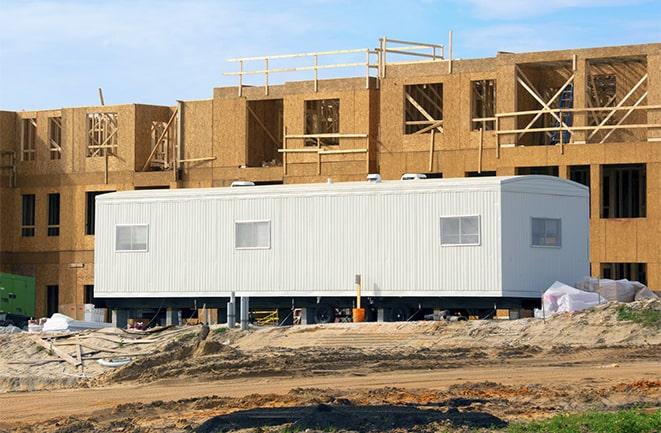 office trailers and equipment rental at a construction site in Jupiter