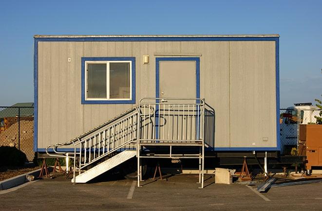 mobile office trailers parked at a job site